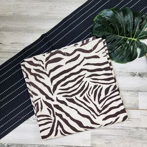 Pottery Barn Zebra Print Animal Print Cotton Shower Curtain Cream Brown